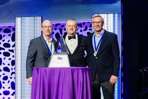 original EMCOR Services New England Mechanical (NEMSI) received the national Pyramid Award from the Associated Builders and Contractors for their work on the Hartford 21 project in downtown Hartford, CT. The award ceremony was held in Las Vegas, NV at the ABC Convention. Shown from left to right: Mike Handfield, NEMSI Senior Vice President, Mechanical & Automation, David Pugh, 2025 Chair of the ABC National Board of Directors, and Russ Stevens, NEMSI President & CEO. (Photo: Business Wire)
