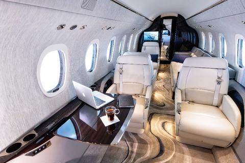 The beautiful interiors of the Cessna Citation Longitude are some of the many works of craftmanship from Textron Aviation's Interiors Manufacturing Facility. (Photo: Business Wire)