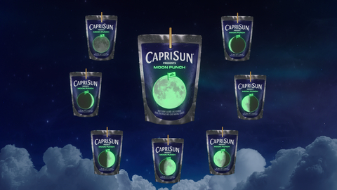 In celebration of the Total Lunar Eclipse on March 14, Capri Sun is heading for the Moon with its first-ever glow-in-the-dark pouch! Rolling out nationwide later this month, Moon Punch features eight collectible pouches – each designed after a different moon phase. (Photo: Business Wire)