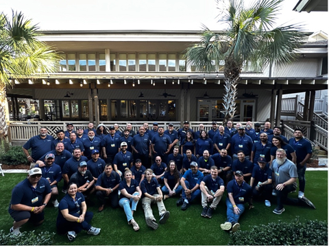 original Wize Solutions teammates at company retreat.