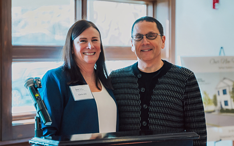 original Chris Hill, operating principal of Keller Williams Boston Northwest (l), and Matt Siegal, co-founder and Chief Strategy Officer of Curbio (r), celebrate the launch of the brokerage's REFRESH. REPAIR. RENOVATE. service in Boston.