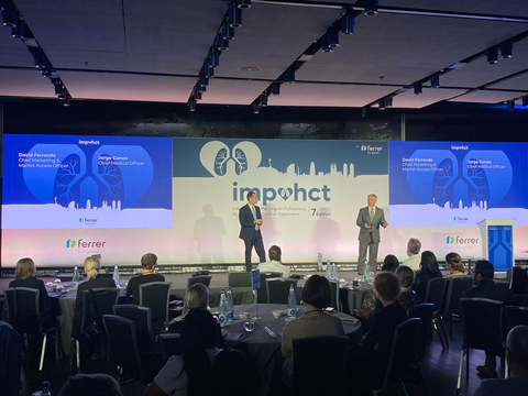 original David Ferrando, Ferrer's Chief Marketing and Market Access Officer and Jorge Cuneo, Ferrer's Chief Medical Officer, at the IMPAHCT opening session.