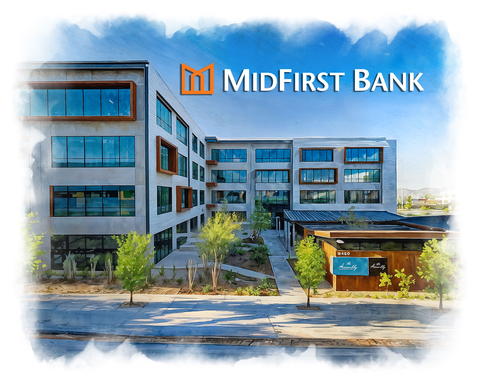 original Rendering of new MidFirst Bank location at the UnCommons
