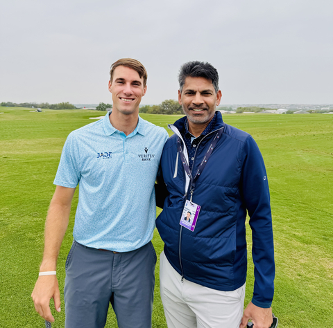 original PGA Tour Golfer Matthew Riedel with Jade Global Founder and CEO, Karan Yaramada.