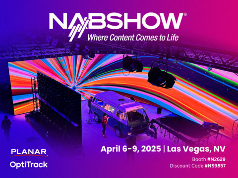 original Planar and OptiTrack to showcase the latest in LED display and camera tracking technology for broadcast at media at NAB 2025, Booth #N2629.
