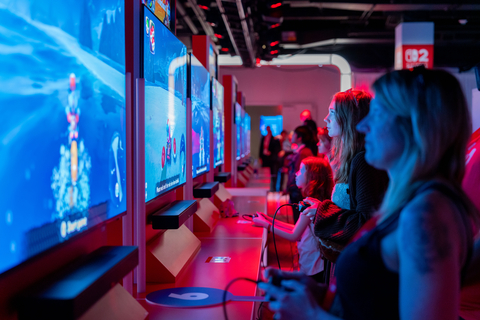 thumbnail In this photo provided by Nintendo of America, guests enjoy playing the Mario Kart World game on the Nintendo Switch 2 system at the Nintendo Switch 2 Experience event in New York on Apr. 4, 2025. With new ways to play and new ways to connect players, the Nintendo Switch 2 system arrives June 5.