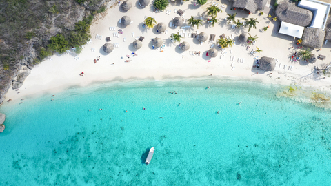 original An aerial view of Cas Abao beach in Curaçao - one of more than 35 beaches spread across the island for the ultimate Caribbean beach vacation.
