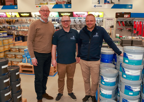 thumbnail From left: Torben Beck, PPG general manager, Scandinavia and DACH, Architectural Coatings; Kasper Bøgelund, head of competitions, EuroSkills Herning 2025; and Christian Corlin, chief operating officer, EuroSkills Herning 2025, during a visit to the PPG shop in Søborg, Denmark as part of the collaboration agreement signing ceremony.