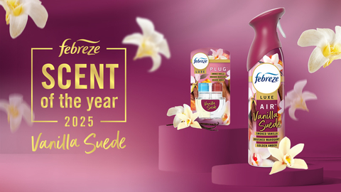 original Febreze Releases Fourth Annual Scent of the Year, Vanilla Suede: A Scent Created to Embrace Comfort and Indulgence in 2025.
