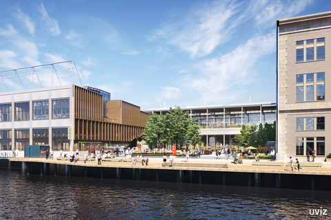 original Rendering of the exterior of the Museum of American Finance’s new home at Commonwealth Pier in the Boston Seaport, scheduled to open in July 2026. Credit: Pembroke