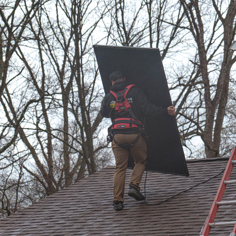 original Define Solar's professional installer on a job.