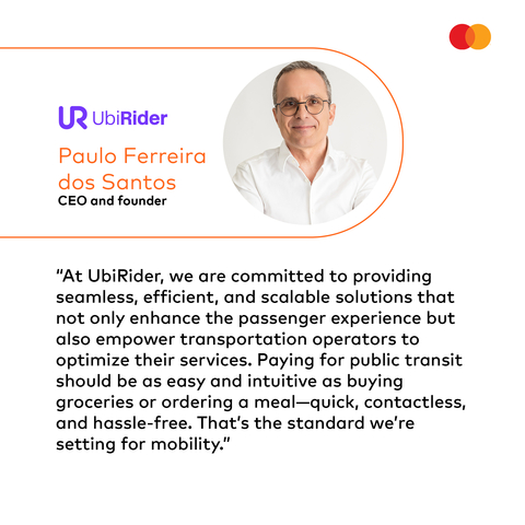 original UbiRider has been selected to join Mastercard’s prestigious Start Path Emerging Fintech program. UbiRider is one of only eight startups worldwide chosen for this cohort, which includes innovative companies from across the payments, mobility, and digital commerce sectors.