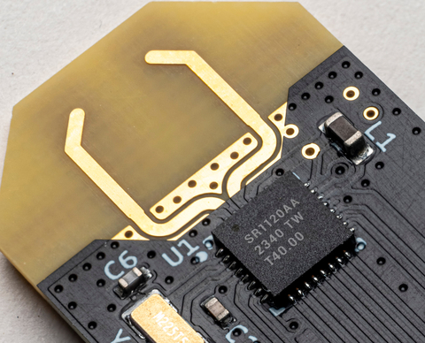 original SPARK Microsystems' second-generation ultra-wideband (UWB) wireless transceiver, the SR1120.