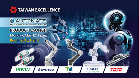 original Taiwan Excellence Product Launch at AUTOMATE 2025, Booth 2646 at 1 p.m. on May 12 (Logo and image courtesy of Taiwan Excellence)