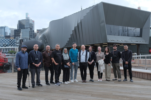 original ASEAN winners with Daniel Bourke of fjcstudio at the Warships Pavilion, Australian National Maritime Museum