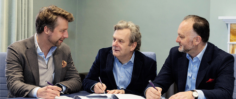 original Sebastian Wintgens, Principal Verdane, John Byrne, CEO Corlytics Ltd and Simon Russell, Chair Corlytics Ltd