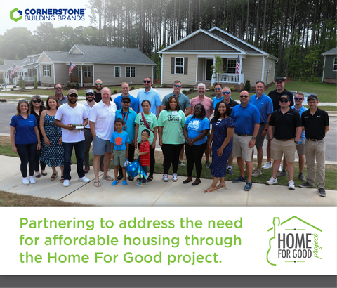 original Cornerstone Building Brands sponsors 2025 Habitat Wake Builders Blitz, donating products and funding to help build five homes in one week.