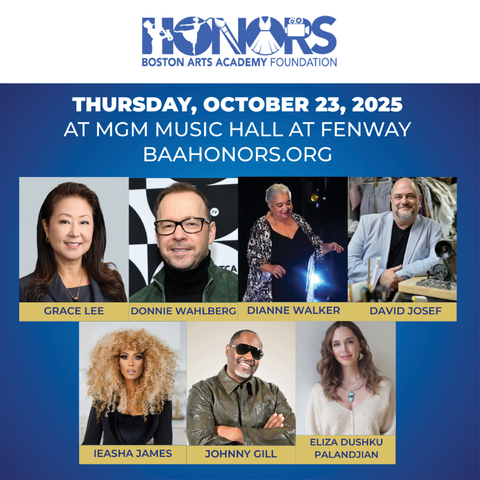 original Boston Arts Academy Foundation to honor legendary artists and leaders who champion an arts education on October 23, 2025.