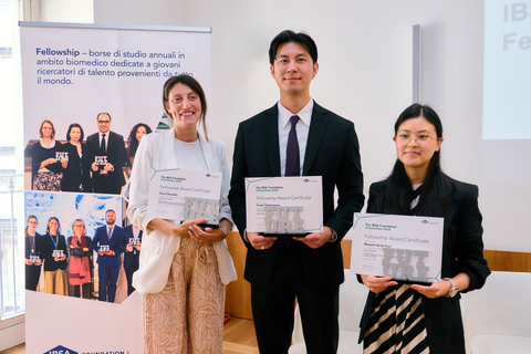 thumbnail From left to right, three winners of the IBSA Foundation Fellowships: Ilaria Chiaradia (fertility/urology), Prach Techameena (pain medicine / orthopaedics / rheumatology) and Masami Ando Kuri (dermatology)