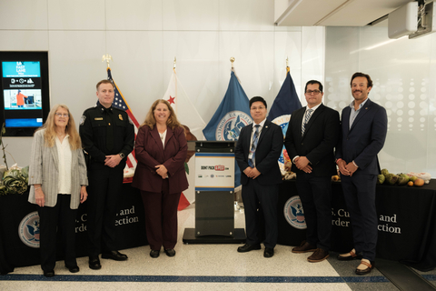 thumbnail Pictured (left to right): United States Department of Agriculture (USDA), California State Plant Health Director Helene Wright;  U.S. Customs and Border Protection (CBP), Port Director of Los Angeles International Airport Andrew H. Douglas; California Department of Food and Agriculture (CDFA), Director of Plant Health and Pest Prevention Services Victoria Hornbaker; Los Angeles County Agricultural Commissioner’s Office Deputy Director Khoa Lam; Orange County Agricultural Commissioner Jose Arriaga; Los Angeles World Airports, Public Information Officer Justin Upshaw. [Credit: Image courtesy of The California Department of Food and Agriculture (CDFA). All rights reserved. For media use only.]