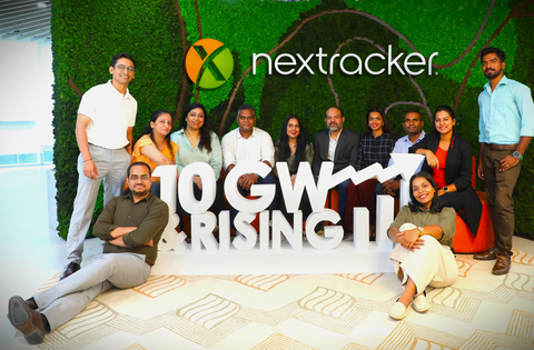 original Nextracker India team celebrating 10 gigawatt milestone and expands market operations.