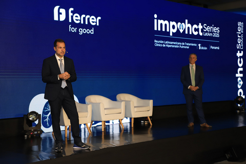 David Ferrando, Ferrer's Chief Marketing & Market Access Officer and Jorge Cuneo, Ferrer's Chief Medical Officer, during the opening of IMPAHCT Latam Series 2025 in Panama City.