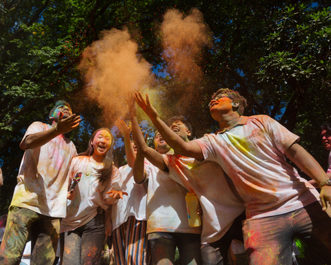 original Students celebrating the festival of Holi