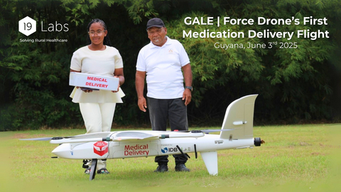 original 19Labs' transformative GALE | Force drone, equipped with Starlink and NVIDIA AI, opens new markets for medical deliveries and emergency response to one billion people in rural communities around the world. The GALE | Force drone was developed in partnership with IDB Lab, the innovation and venture arm of the Inter-American Development Bank (IDB), and successfully completed its first commercial flight in Guyana on June 3rd, 2025, delivering medications to and bringing back lab samples from the remote community of Muritaro.