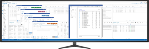 original ProBuilt Software's multitasking UI in action: Multiple floating forms and data grids — all live, all interactive, all within a single browser window.