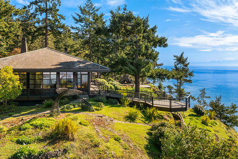 original This meticulously crafted waterfront estate on San Juan Island spans 14 acres with unobstructed water views over Haro Strait, where orcas and bald eagles are frequent visitors. This luxurious estate heads to auction on August 4.
