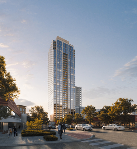 original The 37-story tower, Highline Glenwood, will be the tallest residential building in Raleigh and mark Phase I of Turnbridge Equities' Creamery development.