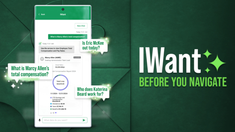original Paycom announces the launch of IWant, the industry’s first command-driven AI engine that revolutionizes the way all users navigate and access their information within a single database.