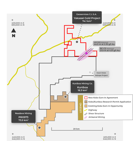 original Figure 1: Carte de localisation – Projet aurifère Yakassé
