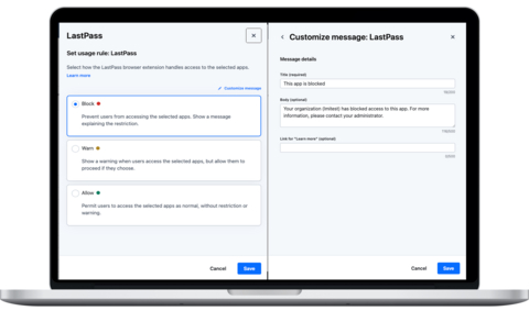 original LastPass SaaS Protect empowers IT and security teams to address Shadow IT and Shadow AI and credential misuse with speed, precision, and confidence.