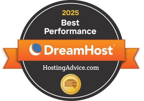 original DreamHost nombrado el proveedor de alojamiento web con mejor rendimiento en los Premios Developer Choice 2025
