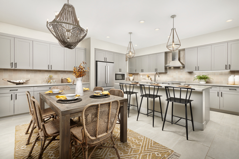thumbnail Designed with modern living in mind, spacious great rooms––made for entertaining and relaxing––connect to beautifully appointed kitchens with features like soft-close drawers and doors, quartz or granite countertops, designer fixtures, and efficient, induction cooktops.