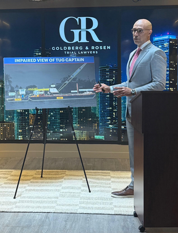 original Attorney Judd G. Rosen speaks at a Miami news conference, detailing evidence in the Biscayne Bay boating tragedy that killed three children and injured others.
