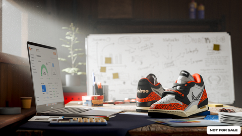 original The Bootstrapped Shoe — Bizee’s one-of-one creative tribute to over one million entrepreneurs who took their first step in business.