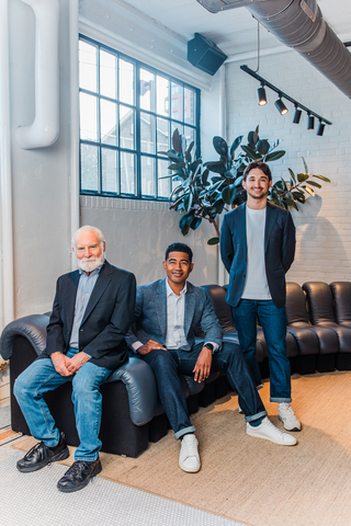 original Bench IQ co-founders, from left, Jeffrey Gettleman; Jimoh Ovbiagele; and Maxim Isakov.
