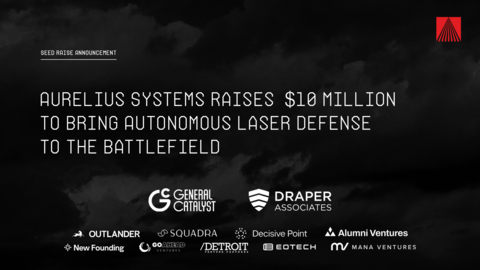 original Aurelius Systems Raises $10 Million to Bring Autonomous Laser Defense to the Battlefield. Co-Led by General Catalyst and Draper Associates. Also investors from, Outlander VC, Squadra, Decisive Point, Alumni Ventures, New Founding, GoAhead Ventures, Detroit Venture Partners, EO Tech & Mana Ventures.