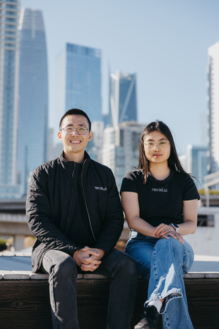 original Recall.ai co-founders David Gu (CEO) and Amanda Zhu (COO)