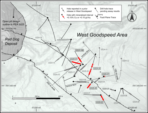 thumbnail Figure 2: West Goodspeed Area Drilling Highlighting Results on this Release