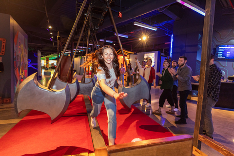 original Axe Run is Level99’s signature player-vs-player duel, where players race across a narrow beam while dodging swinging axes.