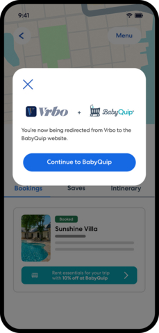 thumbnail Guests can easily add baby, beach and pet gear to their Vrbo reservation and get a 10% discount on rented equipment.