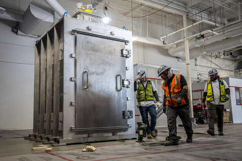 thumbnail Arrival of a new cryo cabinet at PsiQuantum’s new 127,000 sq. ft. Test & Assembly facility near San Jose, California, supporting intermediate-scale system development.