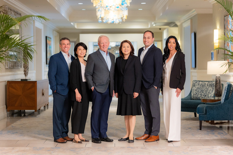 original Photo caption (from left to right): Eyexora co-founders Tom Egan (Board Member), Miling Harrington (General Counsel), Bill Link (Chair), Theresa Heah (CEO), Sam Backenroth (Chief Financial Officer), Welyn Bui (Chief Operating Officer and President). Photo credit: Eyexora