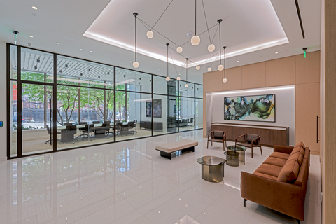 original One Biscayne Tower recently completed a multi-million-dollar capital improvements program that included a new state-of-the-art conference facility and fitness club, upgrades to the building café and convenience store, and a nearly 2,600-square-foot renovated lower-lobby eatery and lounge, which was leased to health-forward café concept Heal, founded by Vitali Korsikov of Vanilla Café Miami.