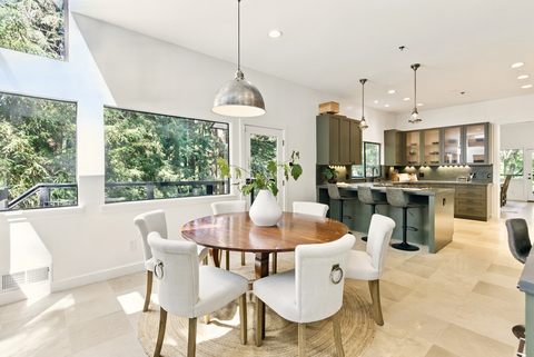 thumbnail This nearly 5,000-square-foot estate is designed for seamless indoor-outdoor living, with spacious interiors that embrace the surrounding redwoods. (Photo Credit: Ariel Photos).