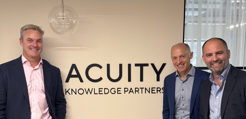original L-R: Stewart Smythe, Chief Executive Officer, Ascent;  Jon O'Donnell, Chief Operating Officer, Acuity Knowledge Partners, and Robert King, Chief Executive Officer, Acuity Knowledge Partners