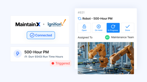 original MaintainX + Inductive Automation drive predictive maintenance. Source: MaintainX